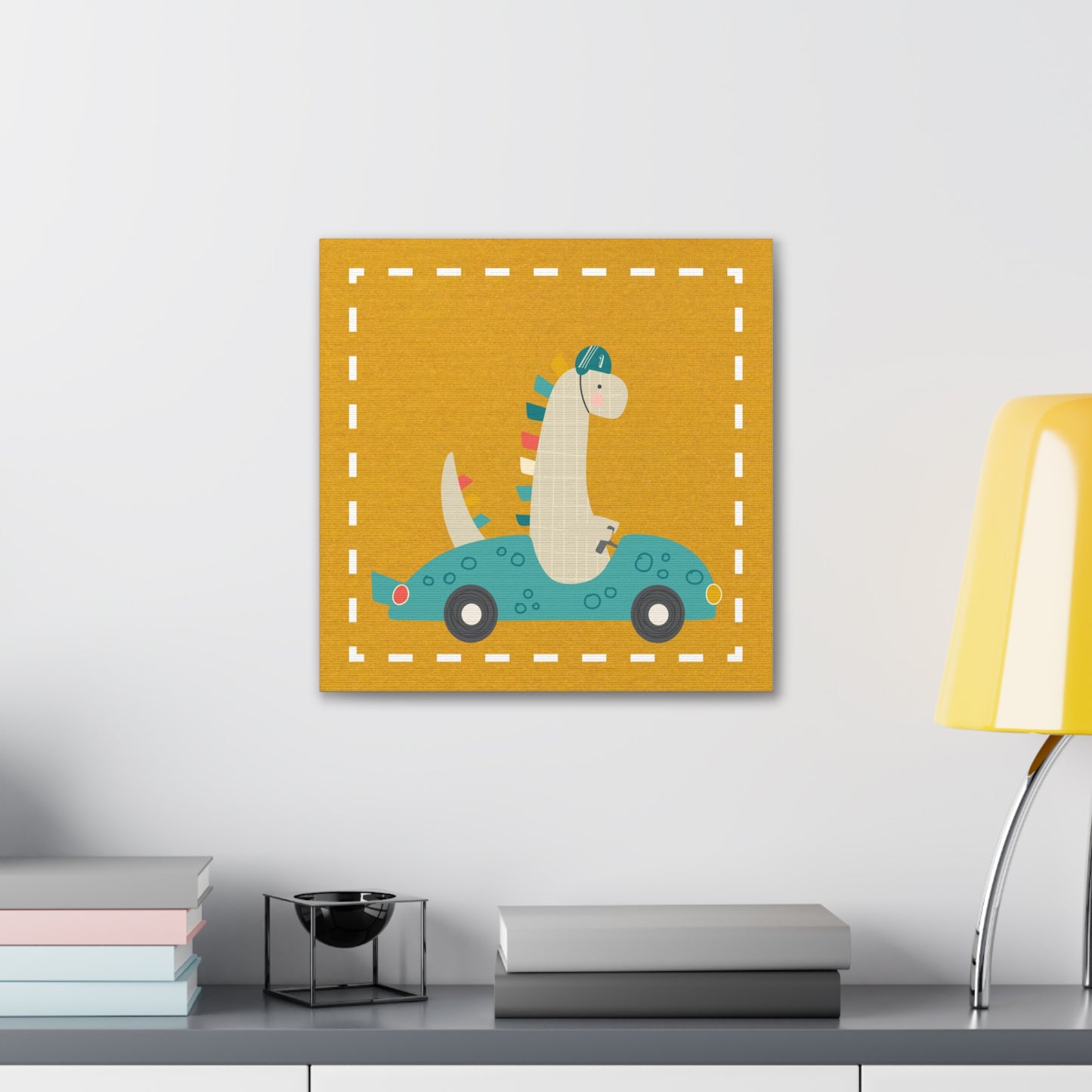 Canvas Wall Art (Go Dino Go!-Mustard Yellow)