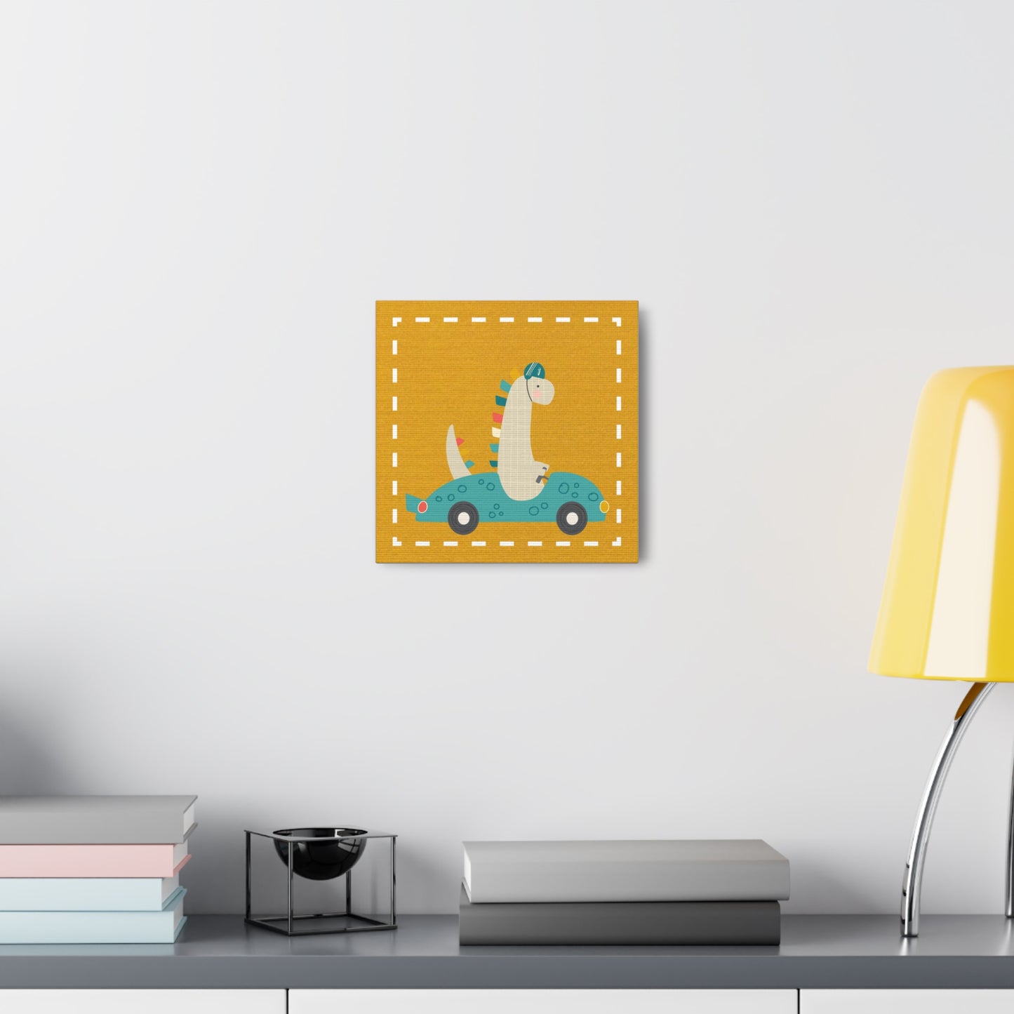 Canvas Wall Art (Go Dino Go!-Mustard Yellow)