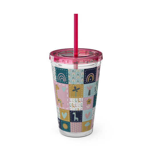 Acrylic Tumbler Cup (Pink Jungle)
