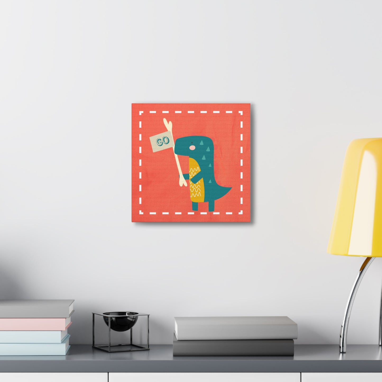 Canvas Wall Art (Go Dino Go!-Coral)