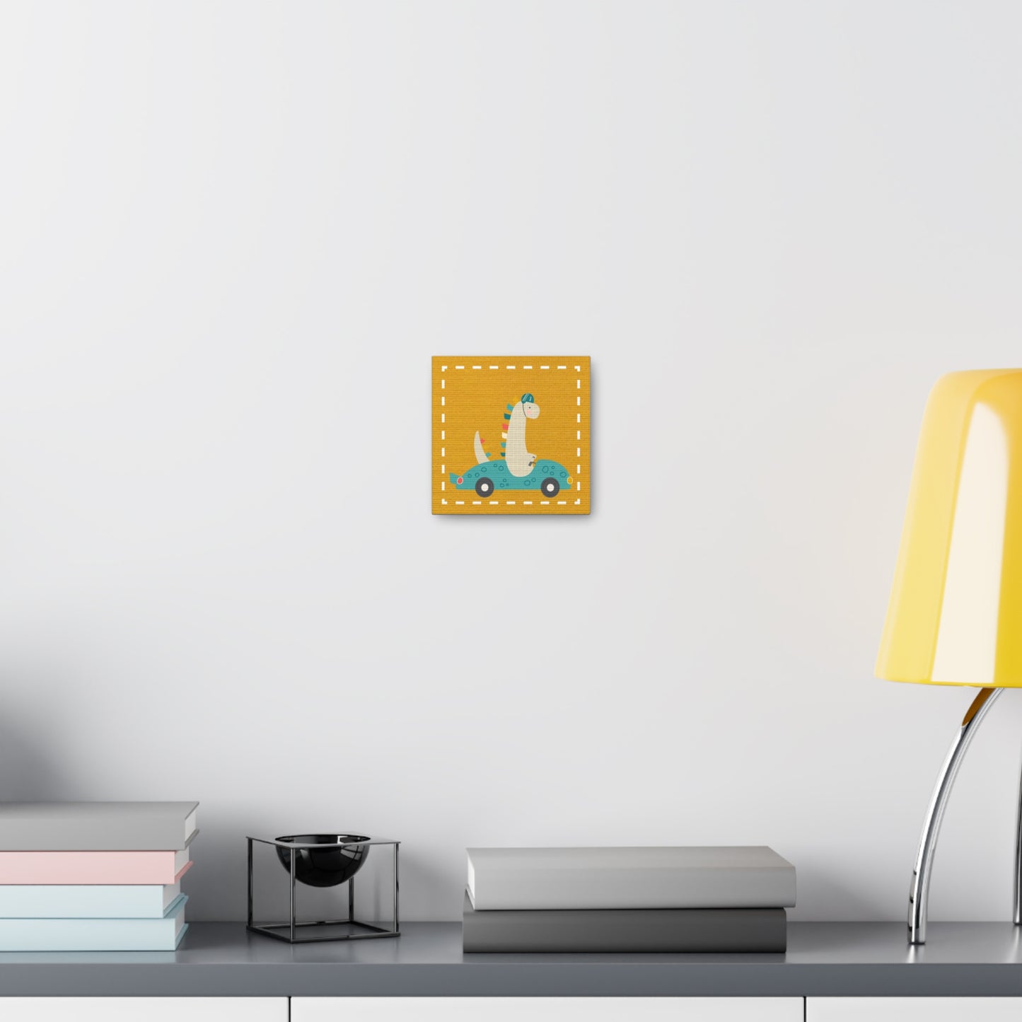 Canvas Wall Art (Go Dino Go!-Mustard Yellow)