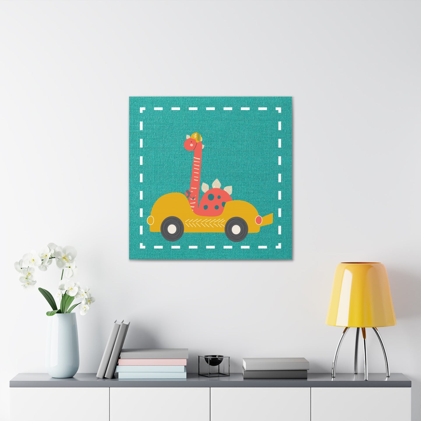 Canvas Wall Art (Go Dino Go!-Teal)