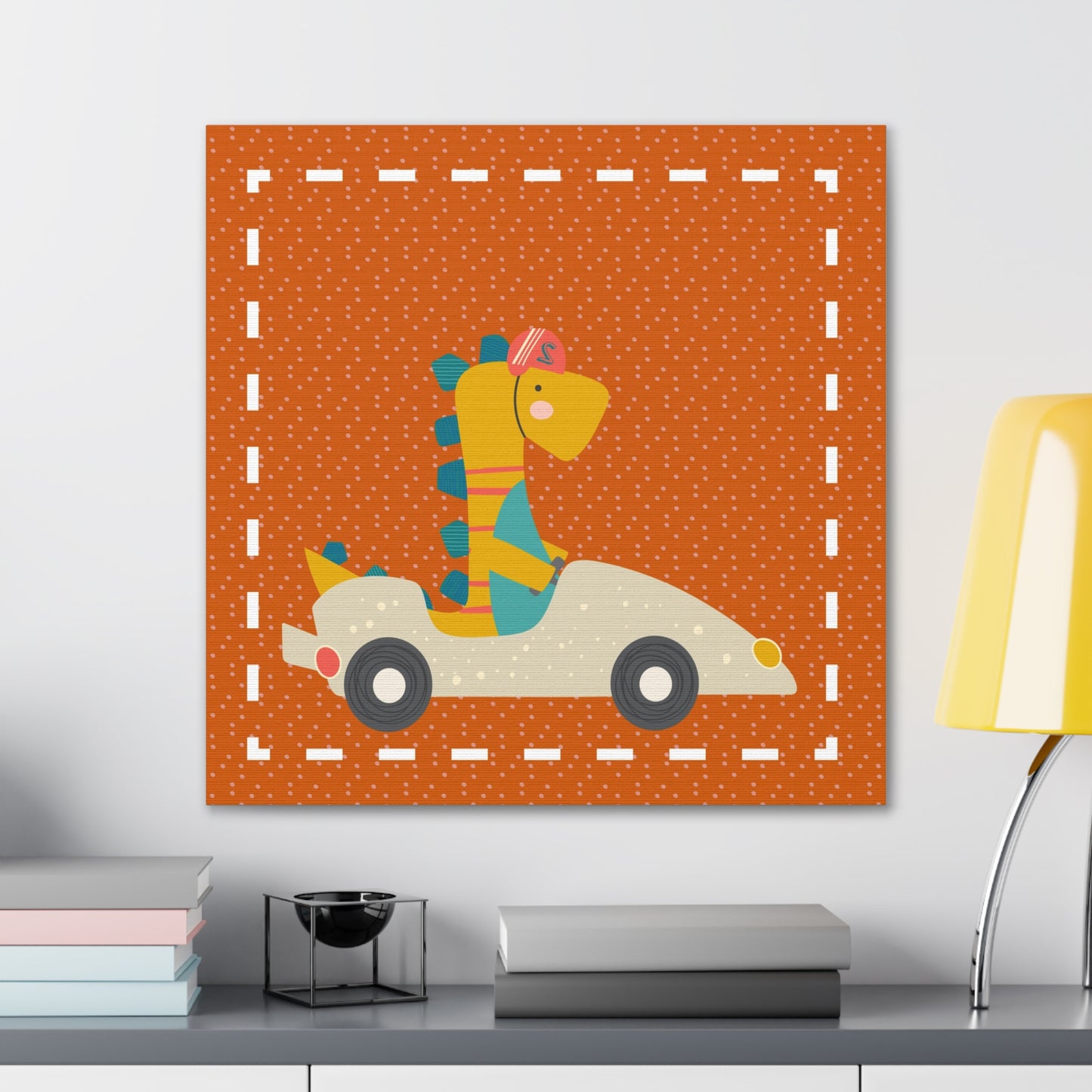 Canvas Wall Art (Go Dino Go!-Burnt Orange)