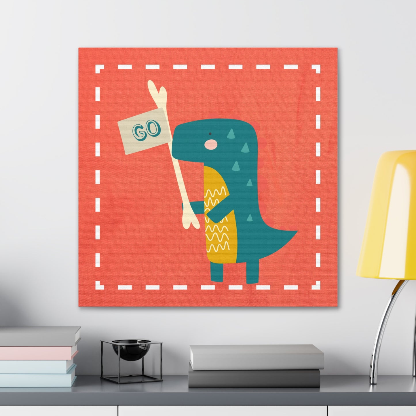 Canvas Wall Art (Go Dino Go!-Coral)