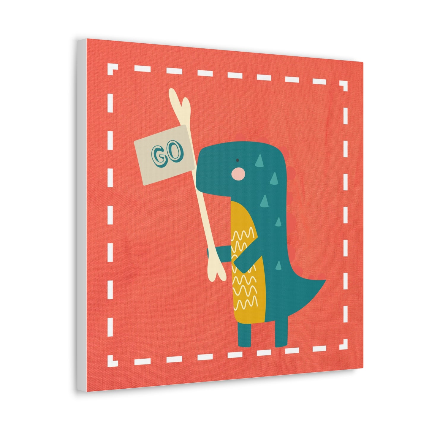 Canvas Wall Art (Go Dino Go!-Coral)