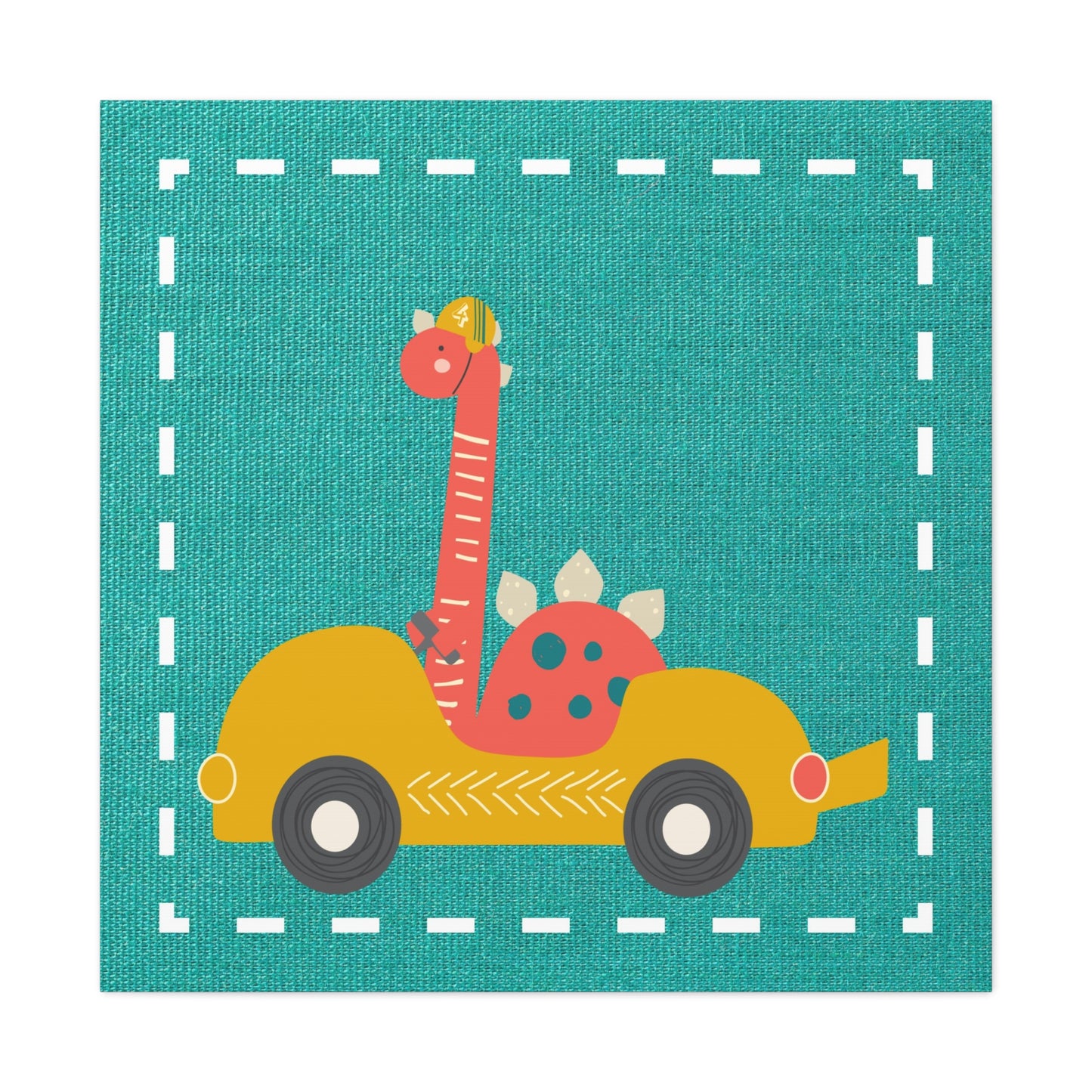 Canvas Wall Art (Go Dino Go!-Teal)