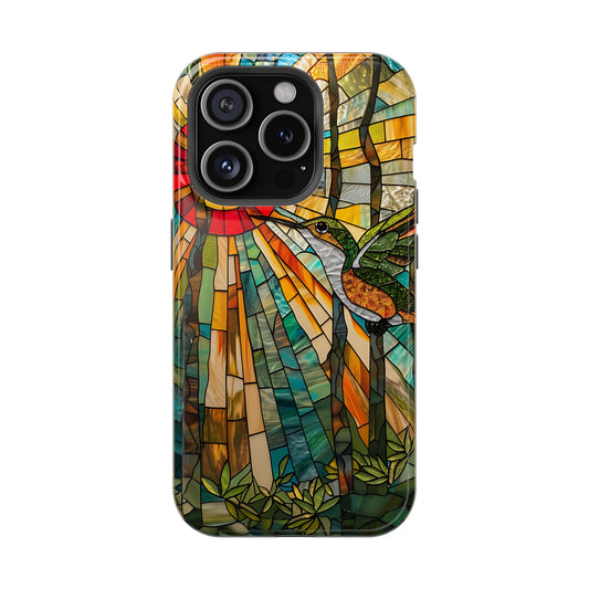 MagSafe Tough  Phone Case-Gift (Stained Glass-Hummingbird)