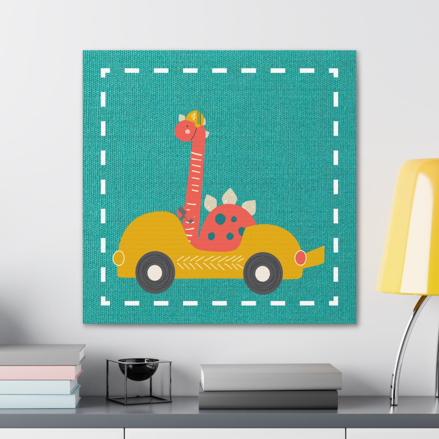 Canvas Wall Art (Go Dino Go!-Teal)