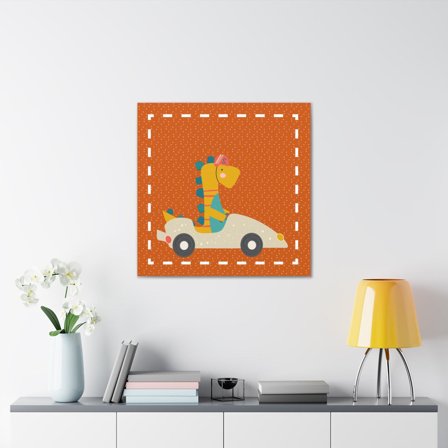 Canvas Wall Art (Go Dino Go!-Burnt Orange)