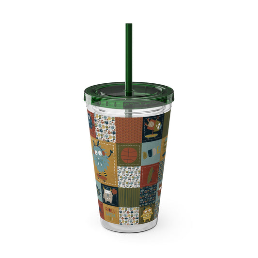 Acrylic Tumbler  Cup with Straw (Monster Dudes)