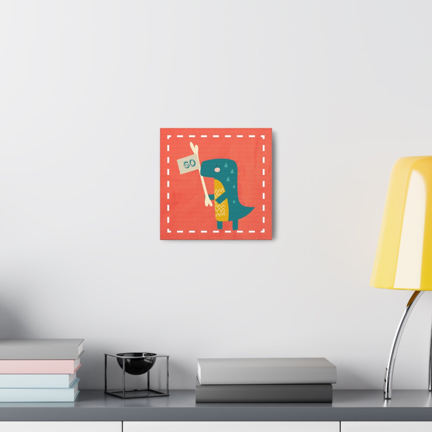 Canvas Wall Art (Go Dino Go!-Coral)