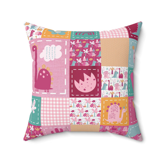 Square Pillow (Little Miss Dino)