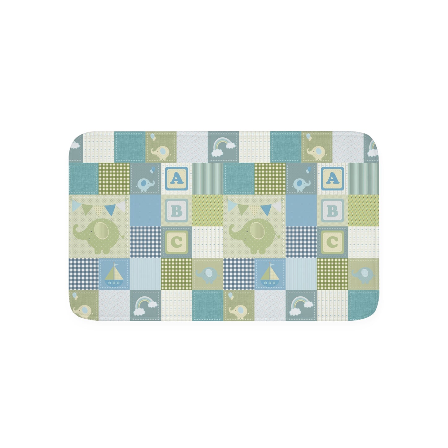 Memory Foam Bath Mat (Baby Boy Elephant)