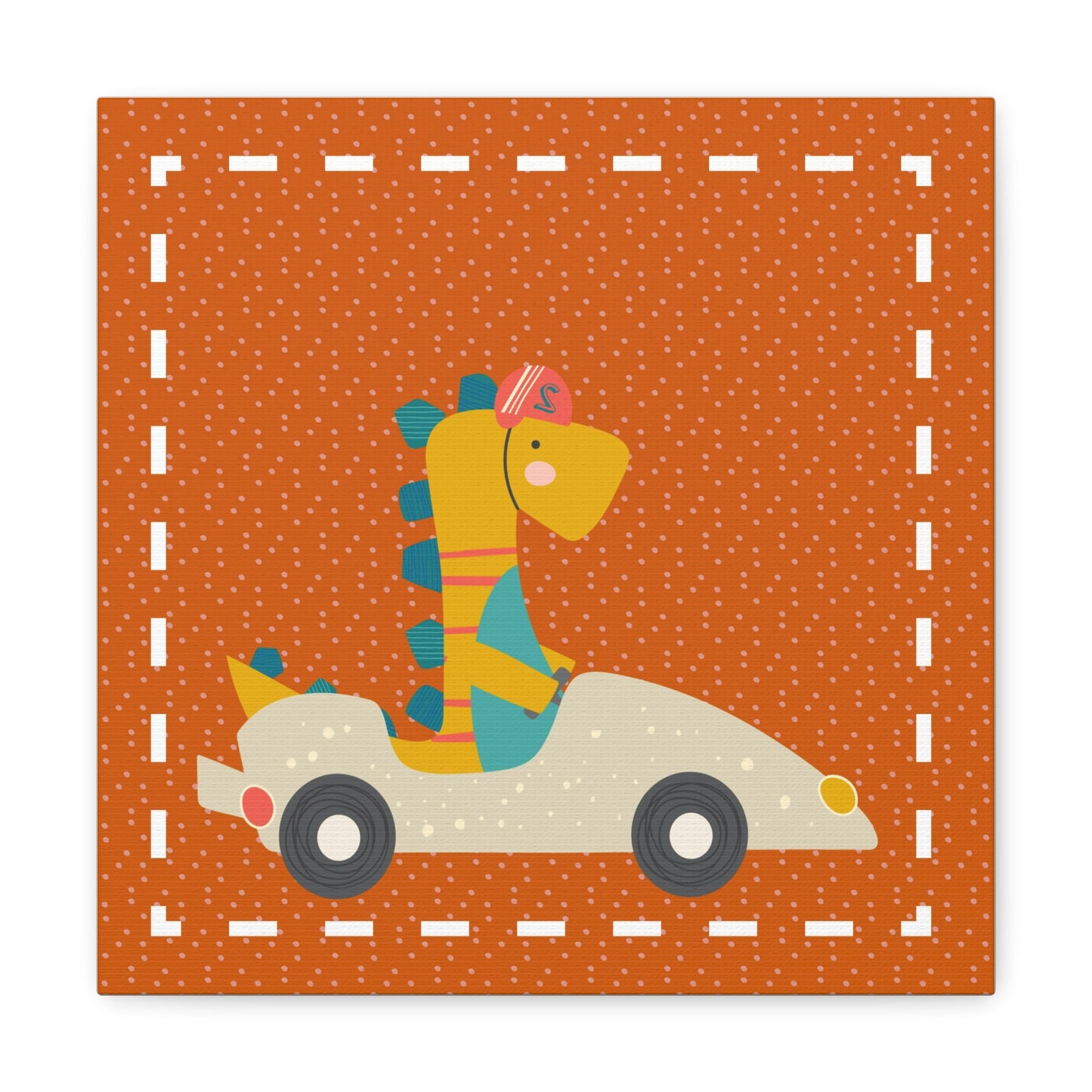 Canvas Wall Art (Go Dino Go!-Burnt Orange)