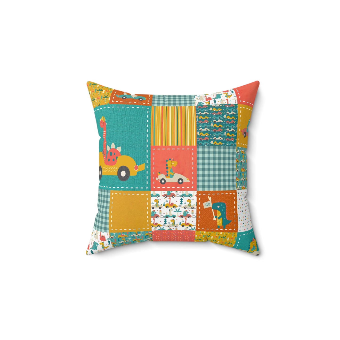 Square Pillow (Go Dino Go!)