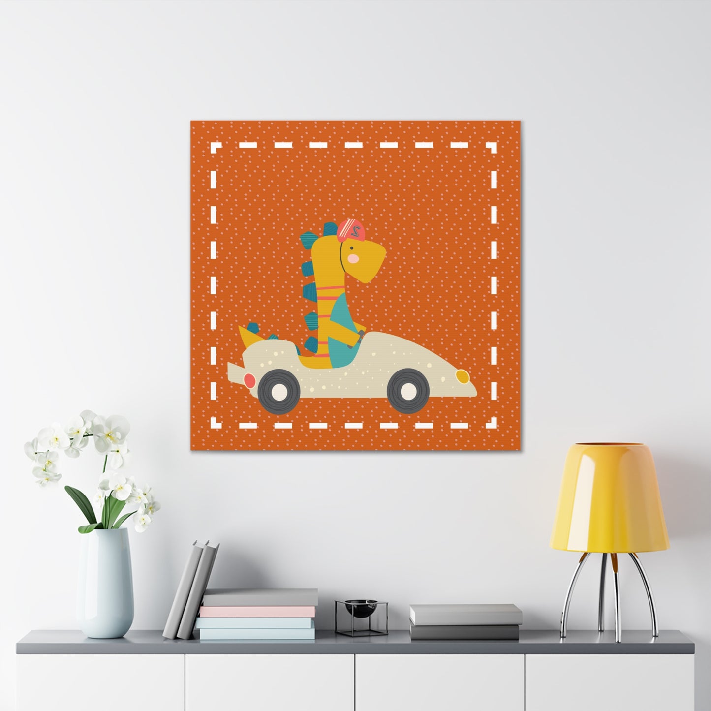 Canvas Wall Art (Go Dino Go!-Burnt Orange)