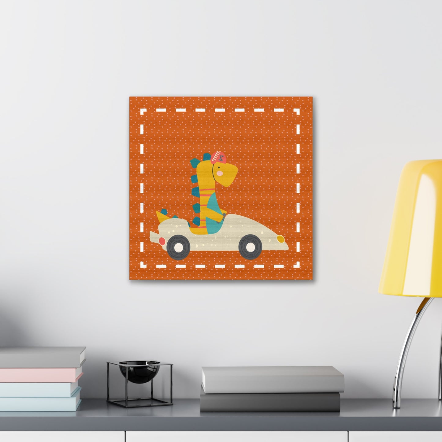 Canvas Wall Art (Go Dino Go!-Burnt Orange)