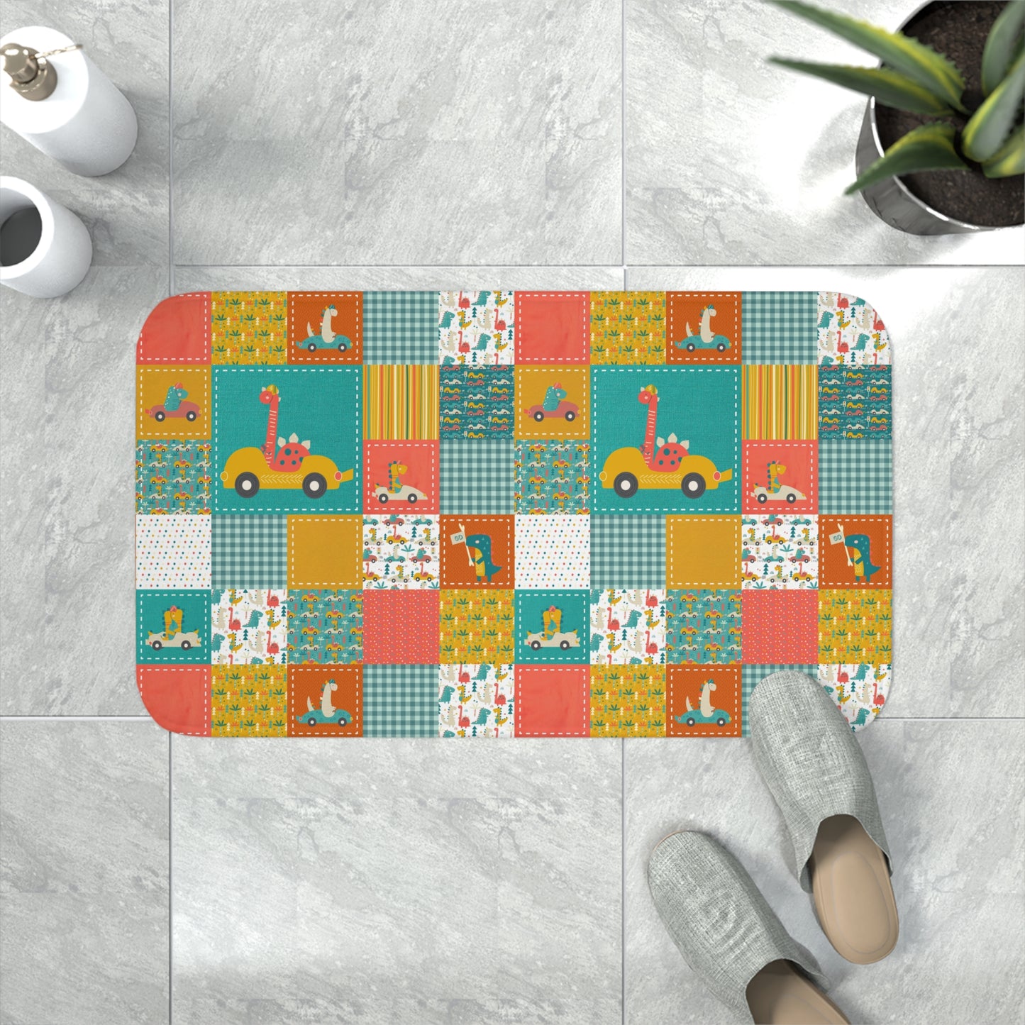 Memory Foam Bath Mat (Go Dino Go!)