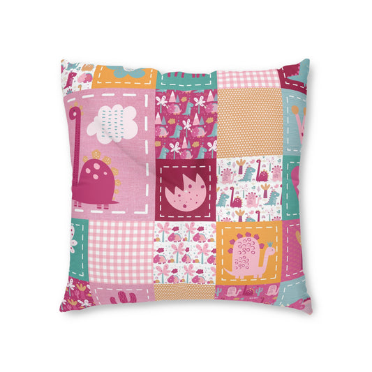 Tufted Square Floor Pillow (Little Miss Dino)