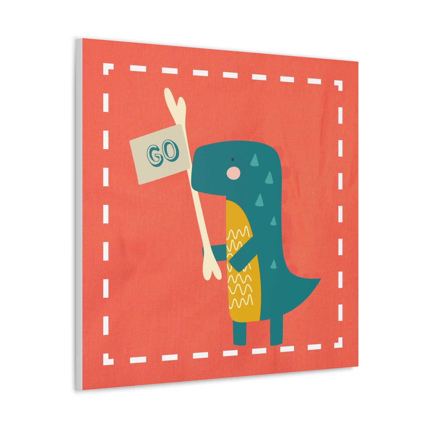 Canvas Wall Art (Go Dino Go!-Coral)