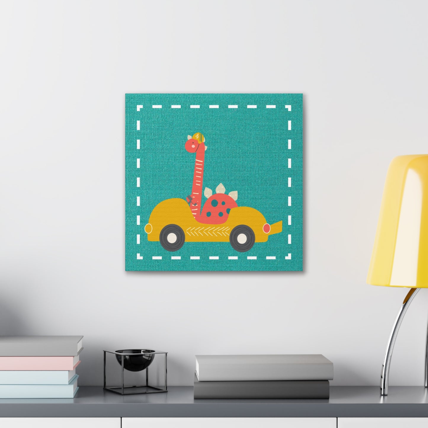 Canvas Wall Art (Go Dino Go!-Teal)