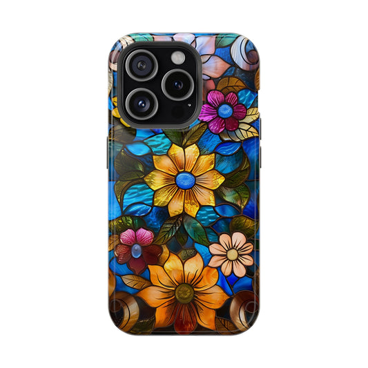 MagSafe Tough  Phone Case-Gift (Stained Glass-Flowers)