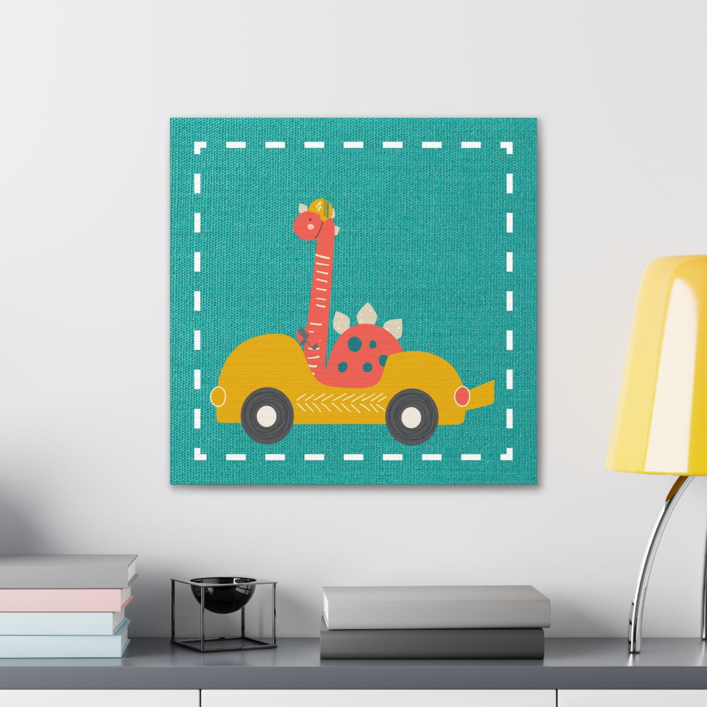 Canvas Wall Art (Go Dino Go!-Teal)