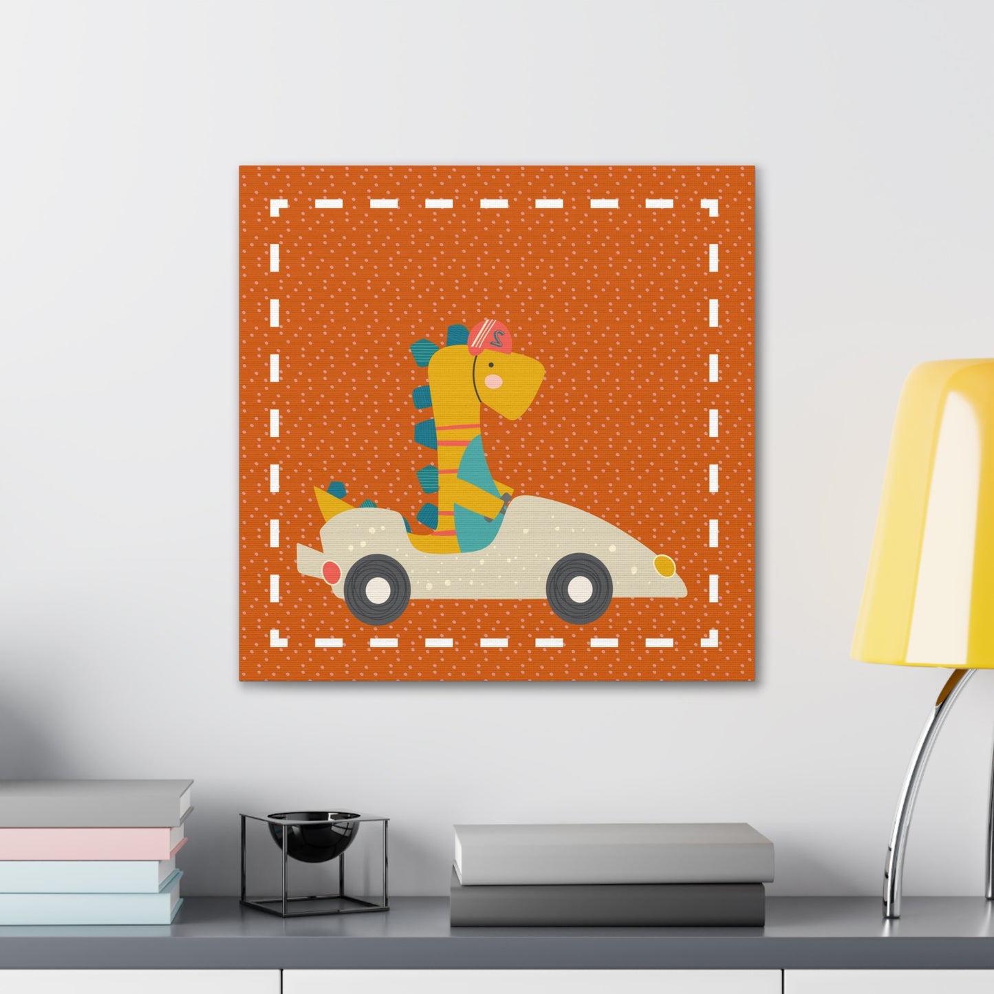 Canvas Wall Art (Go Dino Go!-Burnt Orange)