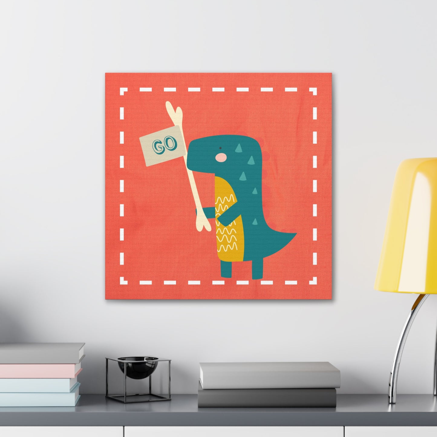 Canvas Wall Art (Go Dino Go!-Coral)