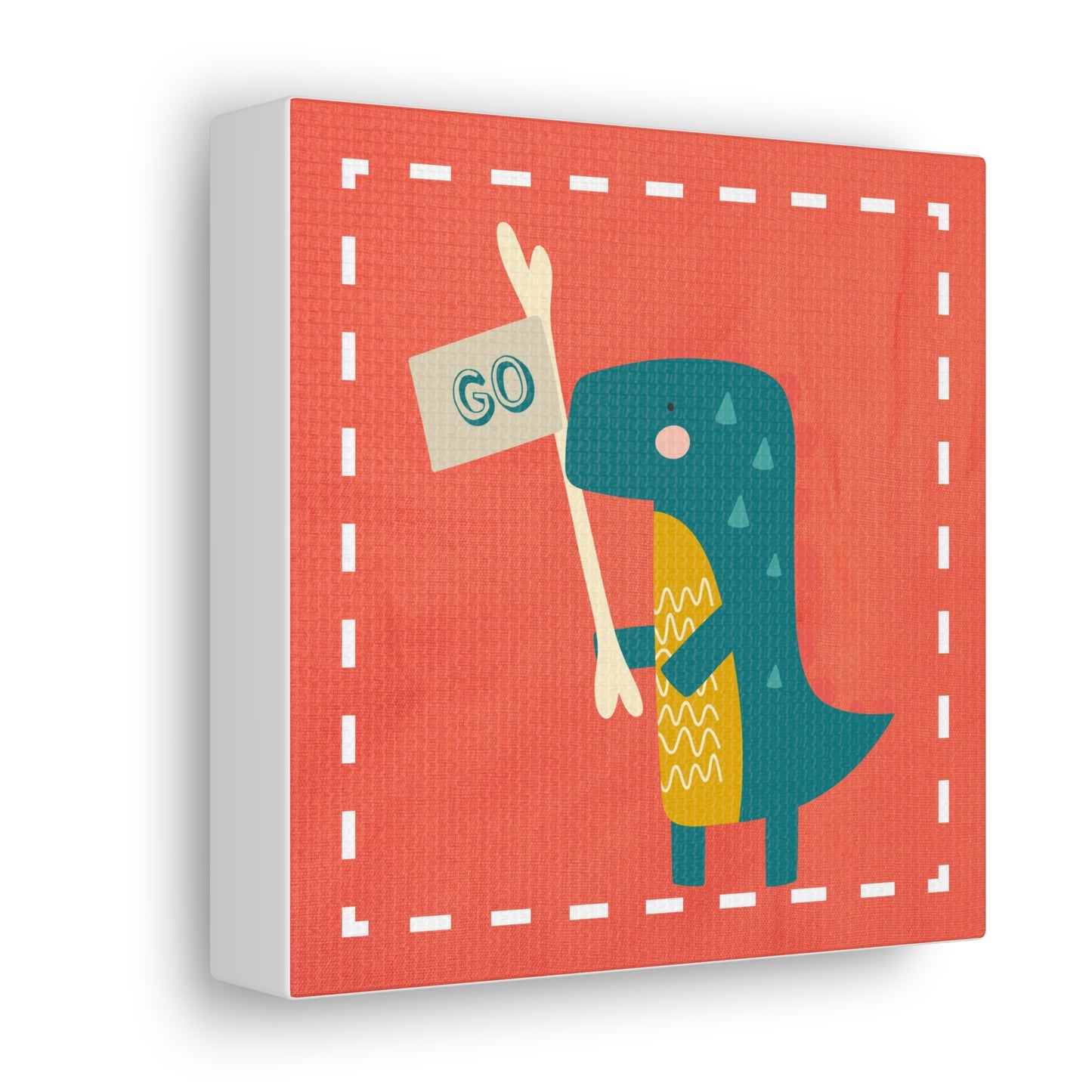 Canvas Wall Art (Go Dino Go!-Coral)