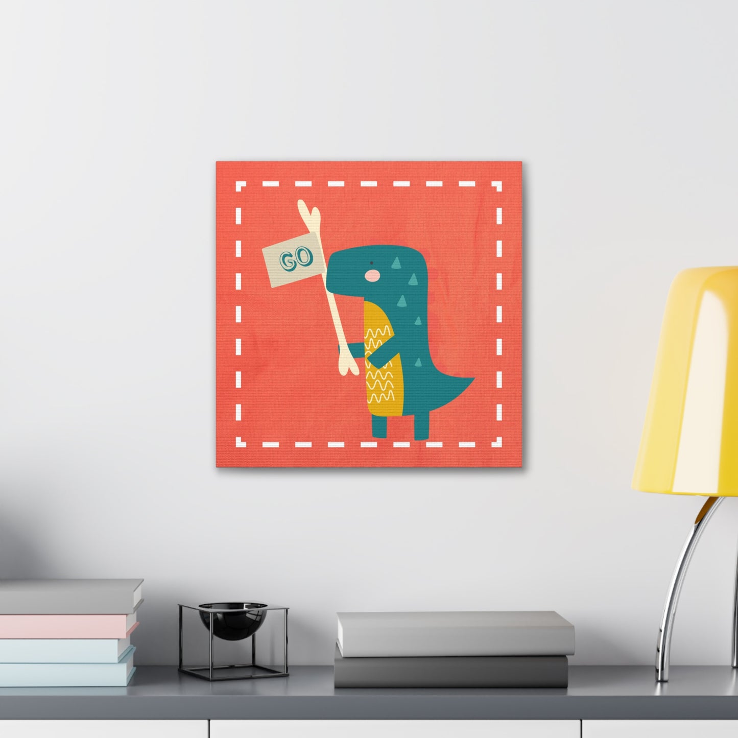 Canvas Wall Art (Go Dino Go!-Coral)