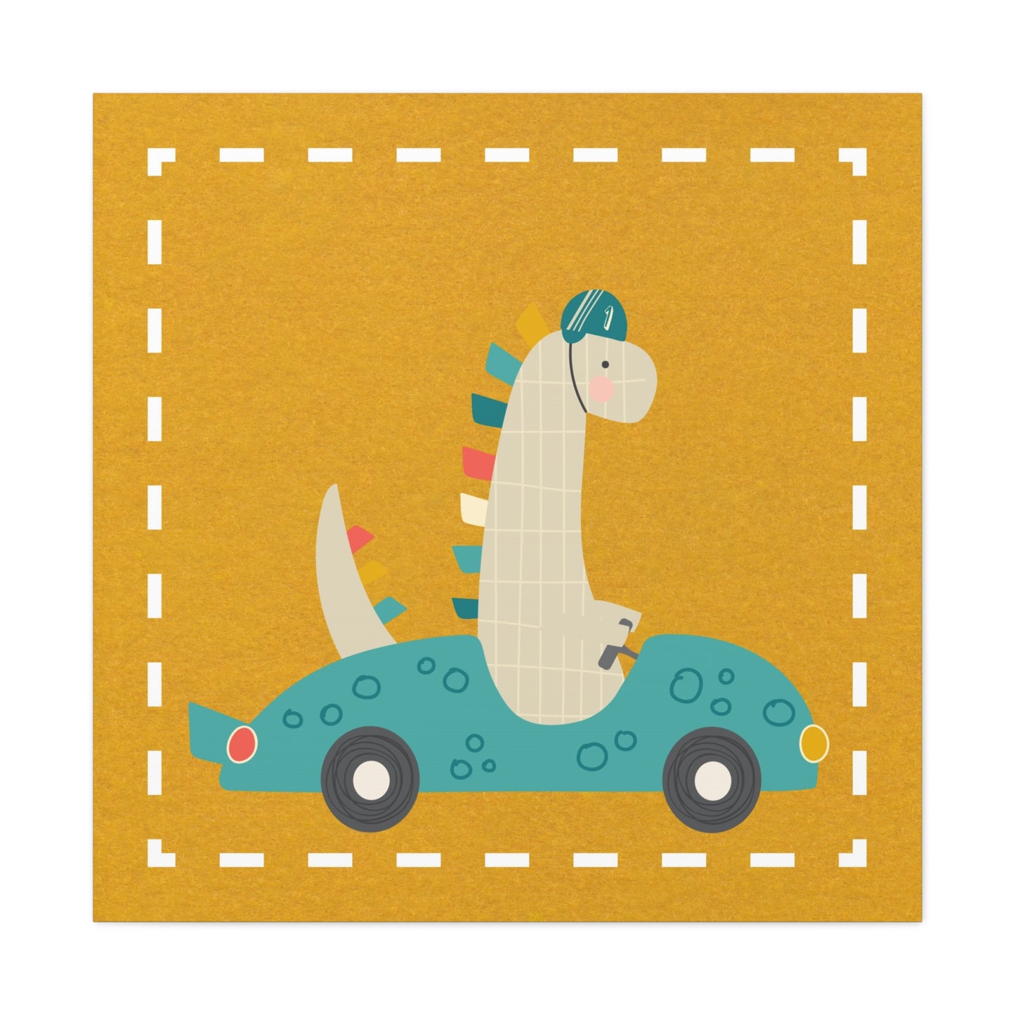 Canvas Wall Art (Go Dino Go!-Mustard Yellow)